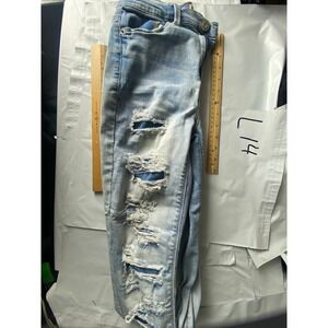 Mudd High Rise Ankle‎ Jegging Size 5 Flex Stretch Light Wash Distressed Jeans